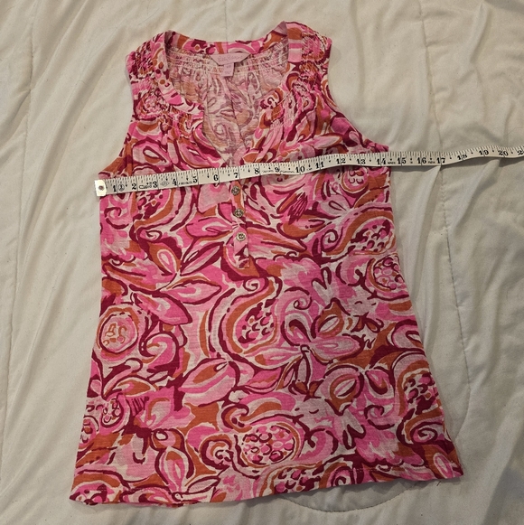 Lilly Pulitzer Womens Essie Tank Top Pink Pout Mango Salsa Size XXS - Picture 3 of 12